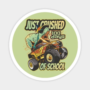 100 Days Of School T Rex Monster Truck Magnet